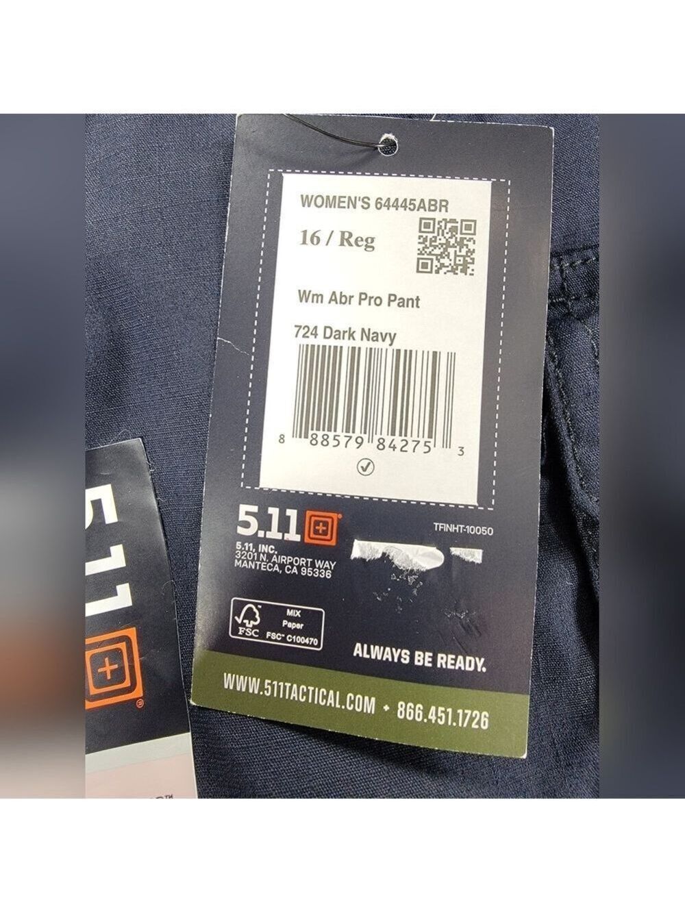 NEW 5.11 Tactical Women's 16 ABR Pro Tactical Stretch Ripstop Blue Pants 32"L - Picture 4 of 16